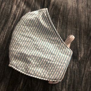 Blue Seersucker Mask